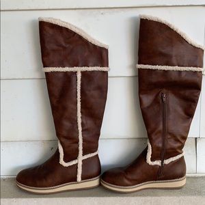 Nine West knee high faux leather boots